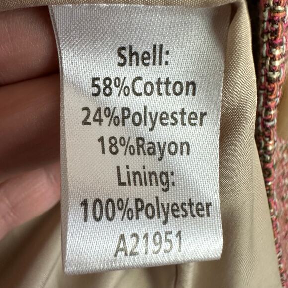 Women's NWOT Appleseed's Pink Blush Tweed Career Blazer Jacket Lined Size 12 - Picture 7 of 8